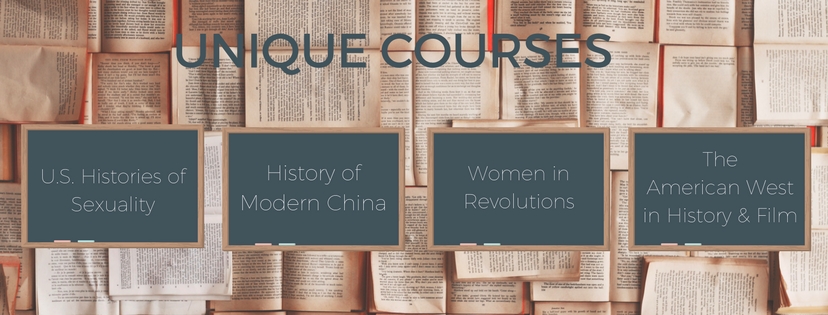 Unique courses offered by the history department